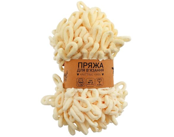 Пряжа для в'язання руками плюшева Craft time 100 г 7 м тон №2 Аврора вартість