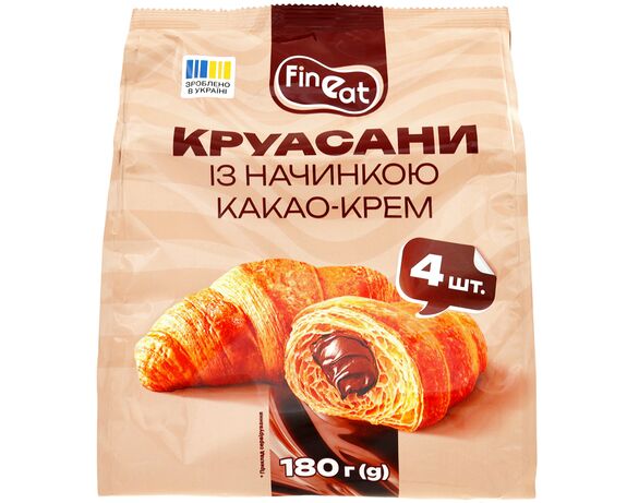 Круасани Fine Eat з начинкою какао-крем 180 г Аврора фото
