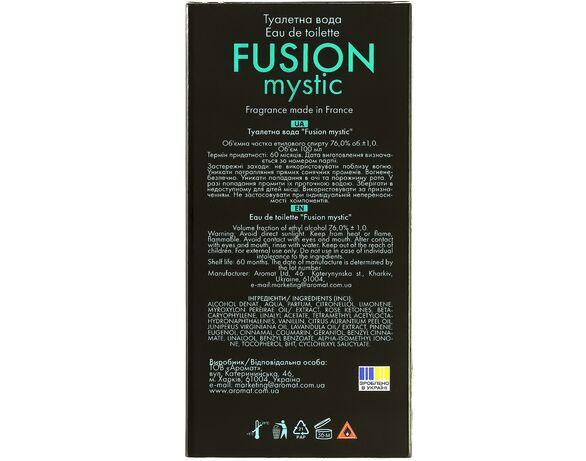 Вода туалетна чоловіча Aromat Fusion mystic 100 мл Аврора картинка 5 з доставкою