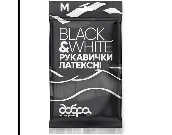 Рукавички латексні Добра господарочка B&W р. М 1 пара Аврора фото