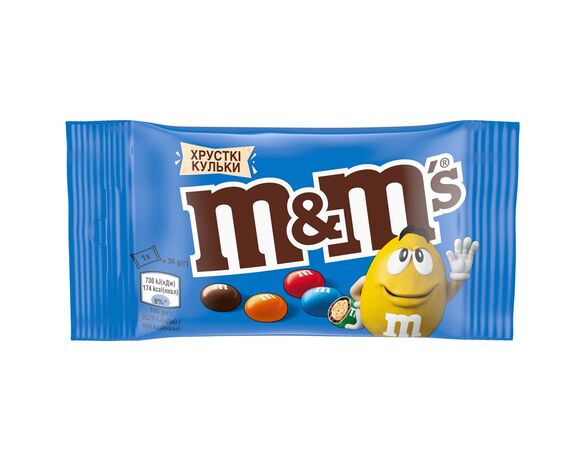 Драже глазуроване M&M's Хрусткі Кульки з рисовими кульками в молочному шоколаді 36 г Аврора недорого