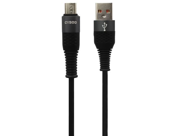 Кабель USB-microUSB Сyboo чорний/білий Аврора картинка 3 відгуки