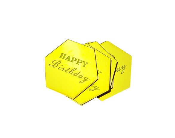 Набір топерів декоративних золотистих з написом 6 шт Аврора відгуки