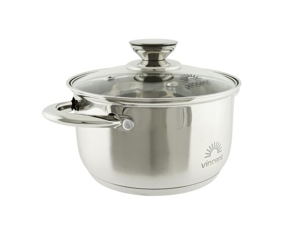 Каструля зі скляною кришкою Vincent 2,6 л Аврора картинка 2 ціна
