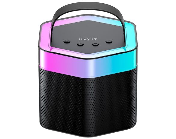 Колонка портативна з мікрофоном HAVIT SK895BT RGB чорна 6 Вт Аврора фото