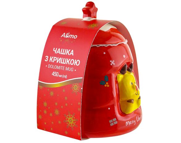 Чашка доломітова з кришкою Almo Різдвяна 450 мл картинка 5 в інтернет-магазині Аврора