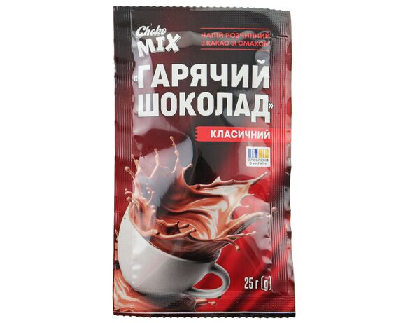 Напій какао розчинний Choko Mіх зі смаком гарячого шоколаду класичний 25 г Аврора вартість