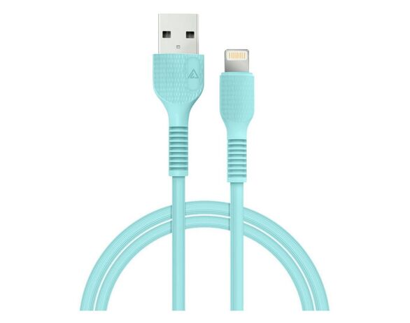 Кабель USB-Lightning синхронізації ACCLAB AL-CBCOLOR-L1MT м'ятний 1,2 м Аврора вартість