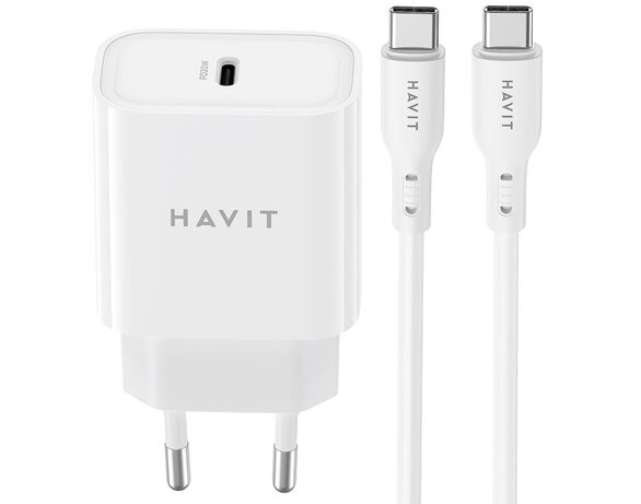 Пристрій зарядний мережевий HAVIT ST934 USB-C-USB-C білий картинка 2 в Аврорі