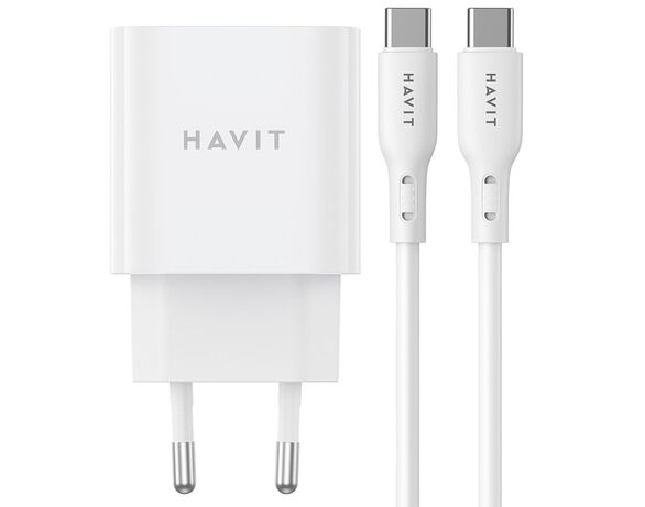 Пристрій зарядний мережевий HAVIT ST934 USB-C-USB-C білий Аврора картинка 3 купити