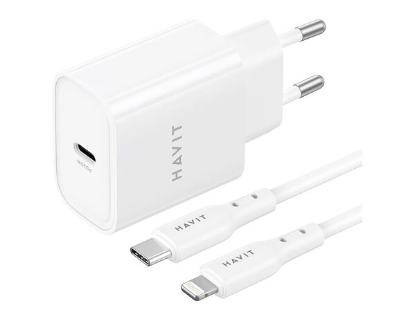Пристрій зарядний мережевий HAVIT ST934 USB-C-USB-C білий Аврора картинка 4 каталог