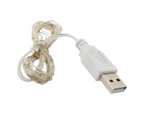 Гірлянда декоративна LED USB Mirko Краплинки 30 ламп Аврора картинка 2 з доставкою