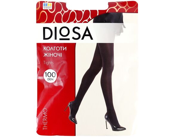 Колготи жіночі мікрофібра Diosa Thermo чорні 100 den в асортименті Аврора вартість