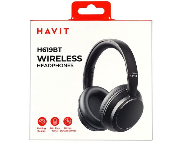 Навушники накладні бездротові з гарнітурою HAVIT H619BT чорні Аврора картинка 7 каталог