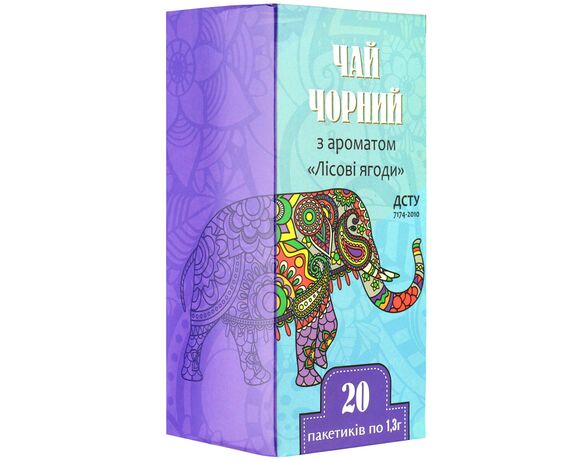Чай чорний байховий з ароматом Лісові ягоди 1,3 г х 20 шт/пач Аврора картинка 3 з доставкою