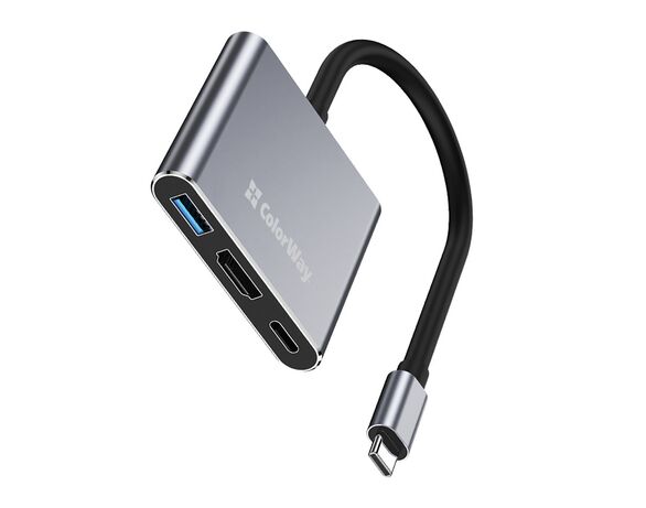Концентратор мережевий СolorWay CW-HUB08 USB-А+USB-C+HDMI Аврора картинка 3 ціна
