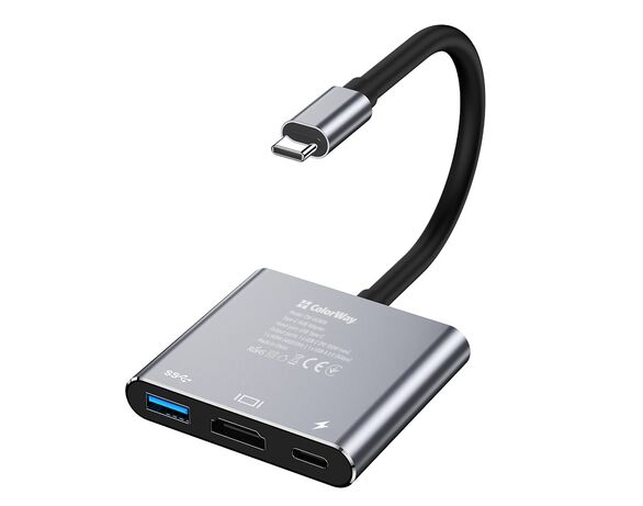 Концентратор мережевий СolorWay CW-HUB08 USB-А+USB-C+HDMI картинка 4 в інтернет-магазині Аврора