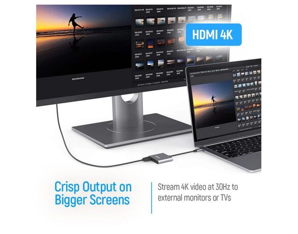 Концентратор мережевий СolorWay CW-HUB08 USB-А+USB-C+HDMI Аврора картинка 7 ціна