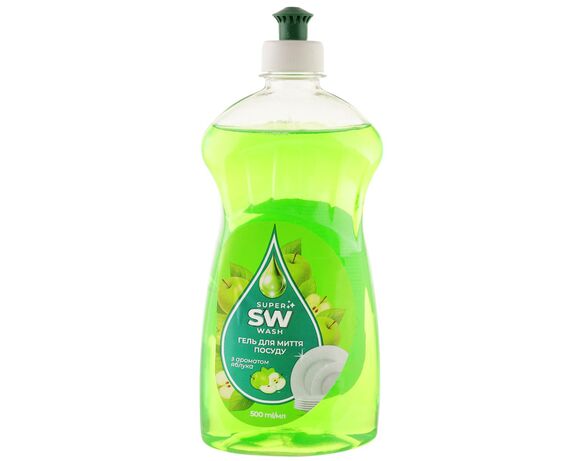 Гель для миття посуду SUPER Wash з ароматом яблука 500 мл Аврора з доставкою