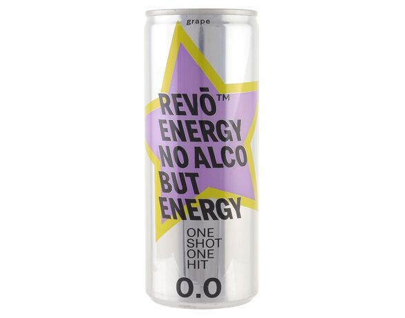 Напій енергетичний безалкогольний REVO Energy Виноград ж/б 250 мл Аврора ціна