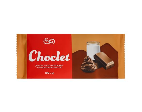 Десерт какао-молочний Fine Eat Choclet з фундуковою пастою 100 г Аврора недорого