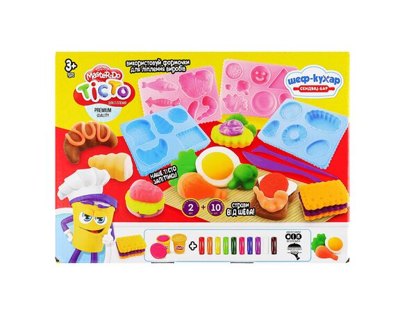 Набір тіста для ліплення DANKO TOYS Master Do Шеф-кухар Сендвіч-бар Аврора ціна