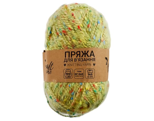 Пряжа для в'язання з декором Craft time 100 г, 145 м тон №049 Аврора з доставкою