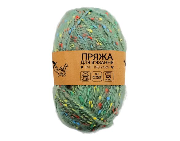 Пряжа для в'язання з декором Craft time 100 г, 145 м тон №028 Аврора ціна