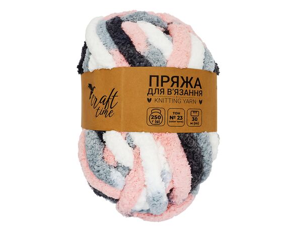 Пряжа для в'язання плюшева Craft time 250 г, 30 м тон №23 Аврора відгуки