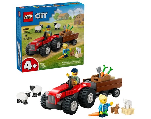 Конструктор LEGO Червоний фермерський трактор із причепом і вівцями 60461 картинка 2 в Аврорі