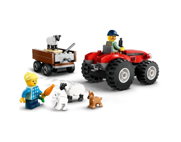 Конструктор LEGO Червоний фермерський трактор із причепом і вівцями 60461 Аврора картинка 5 недорого