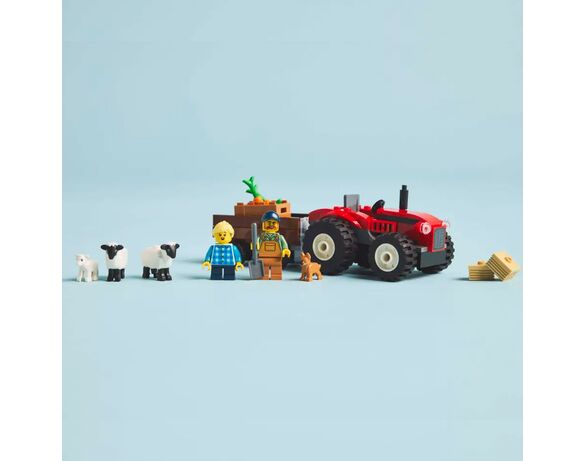 Конструктор LEGO Червоний фермерський трактор із причепом і вівцями 60461 Аврора картинка 7 дешево