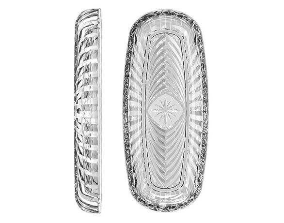 Блюдо скляне рельєфне ECOMO OVAL-A прозоре 18,5 см в Аврорі