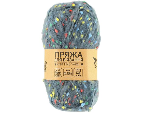 Пряжа для в'язання з декором Craft time 100 г, 145 м тон №004 Аврора з доставкою