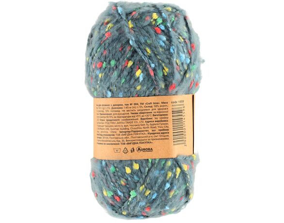 Пряжа для в'язання з декором Craft time 100 г, 145 м тон №004 Аврора картинка 2 фото