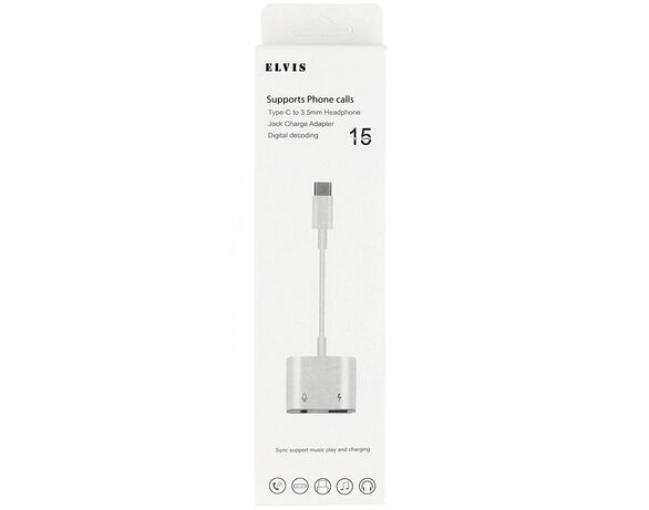 Перехідник для телефону Type-C-Jack3,5+Type-C Аврора вартість