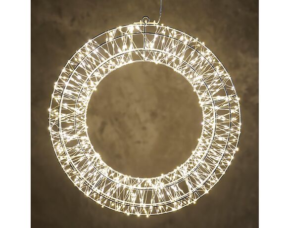 Декор різдвяний металевий Віночок з LED-гірляндою Аврора картинка 3 з доставкою