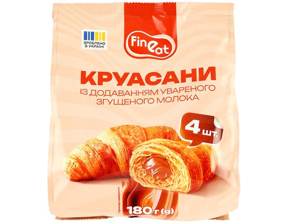 Круасани Fine Eat з додаванням увареного згущеного молока 180 г Аврора фото
