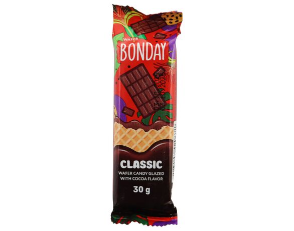 Цукерка вафельна глазурована BONDAY Classic зі смаком какао 30 г Аврора відгуки