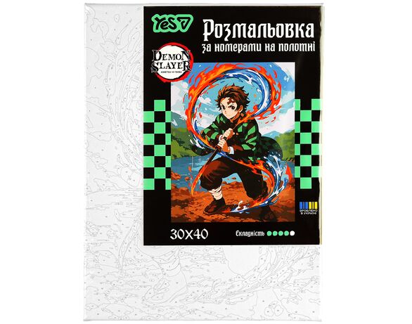 Набір для творчості YES Розмальовка по номерам Demon Slayer 30х40 см Аврора з доставкою