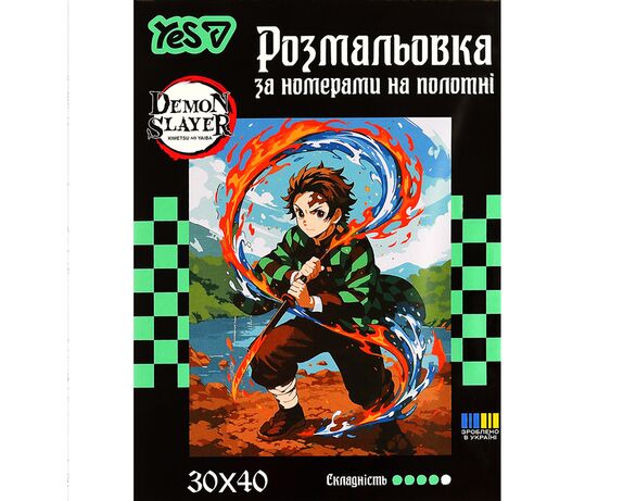Набір для творчості YES Розмальовка по номерам Demon Slayer 30х40 см Аврора картинка 4 вартість