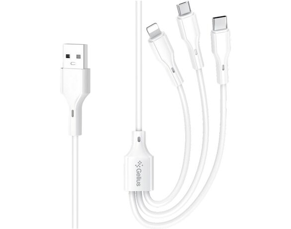 Кабель USB 3в1 Gelius Voltix GP-UCN015 білий Аврора картинка 2 з доставкою