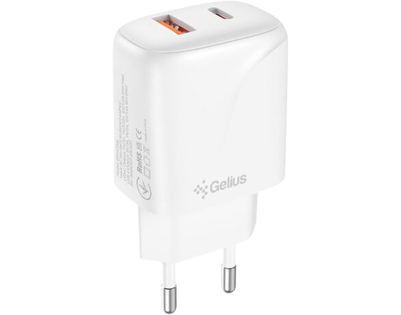 Адаптер зарядний мережевий Gelius Elexar GP-HC066 USB+Type-C білий Аврора дешево