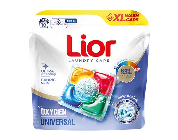 Капсули для прання універсальні LIOR OXYGEN 21 г х 10 шт/уп Аврора дешево