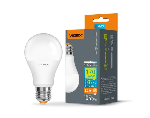 Лампа LED VIDEX A60h 6,2Вт E27 біле світло 4100K Аврора купити
