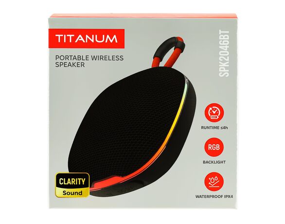 Колонка портативна TITANUM SPK2046BT RGB чорна 5Вт Аврора картинка 2 вартість