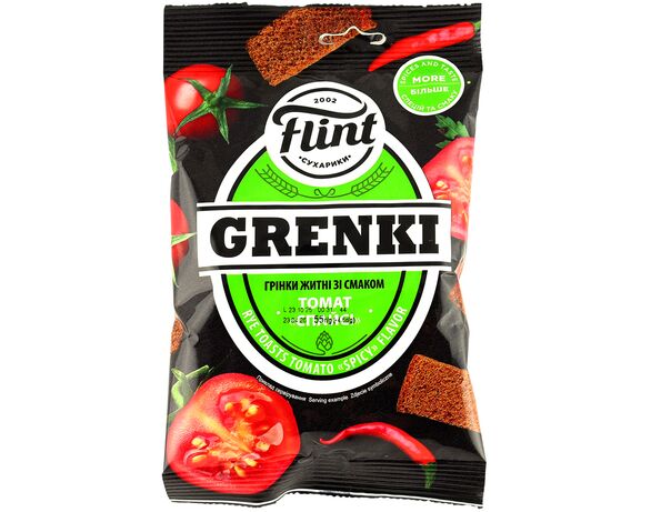 Грінки житні Flint Grenki зі смаком Томат спайсі 55 г Аврора з доставкою