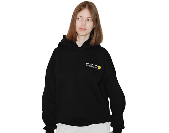 Худі тринитка з начісом унісекс Примаченко чорне р. L-XL Аврора картинка 5 дешево