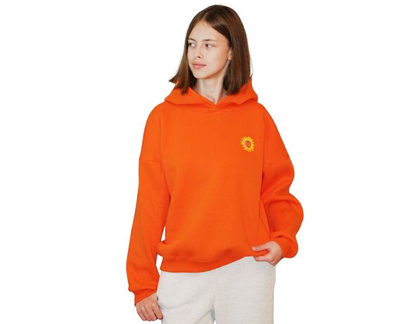 Худі тринитка з начісом унісекс Примаченко оранжеве р. L-XL Аврора картинка 5 купити