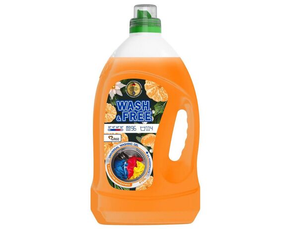 Гель для прання універсальний WASH&FREE Мандарин 4100 г Аврора вартість